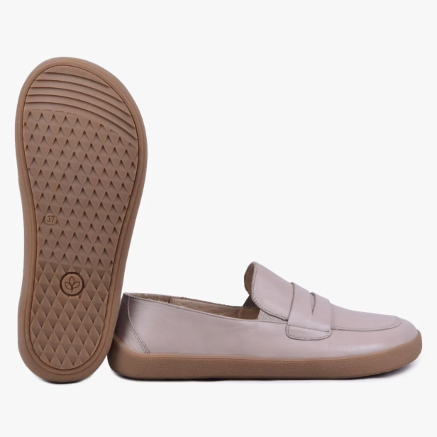 MOKASYNY DAMSKIE SKÓRZANE SZEROKIE BAREFOOT BEŻOWE KAMPOL 043 (4).webp