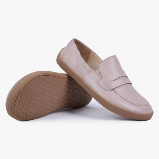 MOKASYNY DAMSKIE SKÓRZANE SZEROKIE BAREFOOT BEŻOWE KAMPOL 043 (6).webp