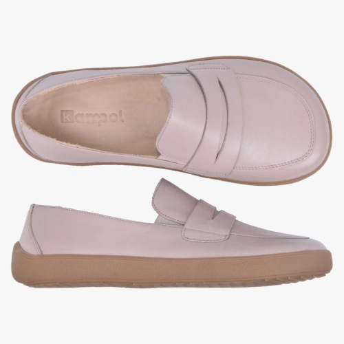 MOKASYNY DAMSKIE SKÓRZANE SZEROKIE BAREFOOT BEŻOWE KAMPOL 043 (7).webp