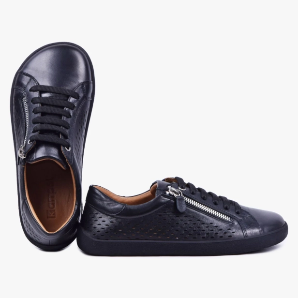 BUTY DAMSKIE SKÓRZANE AŻUROWE NA LATO CZARNE KAMPOL 051 (7).webp