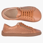 BUTY DAMSKIE SKÓRZANE POWYCINANE NA LATO BRĄZOWE 051