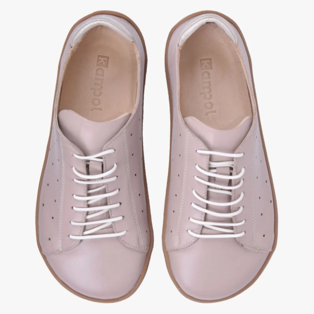 SZEROKIE BUTY BAREFOOT DAMSKIE SKÓRZANE BEŻOWE KAMPOL 053 DARK STONE (3).webp