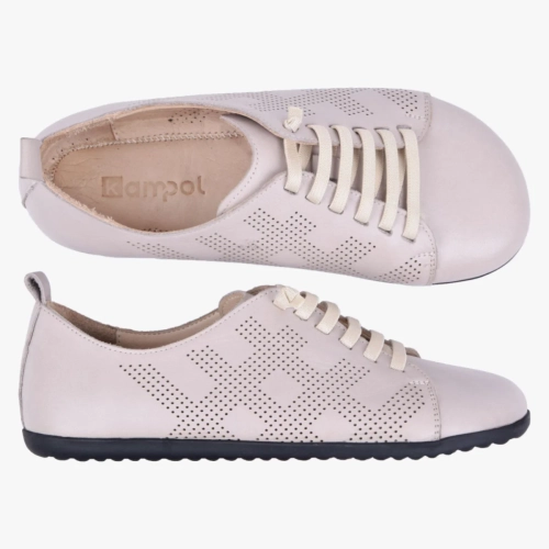 BAREFOOT BUTY DAMSKIE SKÓRZANE ELASTYCZNE BEŻOWE KAMPOL 501 SG (1).webp