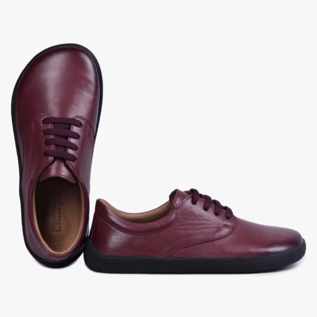 BAREFOOT BUTY SKÓRZANE DAMSKIE KLASYCZNE BORDOWE KAMPOL 025 (4).webp