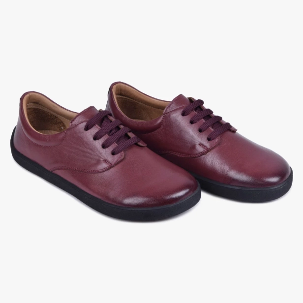 BAREFOOT BUTY SKÓRZANE DAMSKIE KLASYCZNE BORDOWE KAMPOL 025 (5).webp