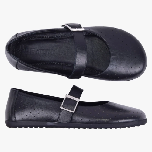 BALERINY DAMSKIE BAREFOOT Z GUMKĄ CZARNE KAMPOL 504 (1).webp