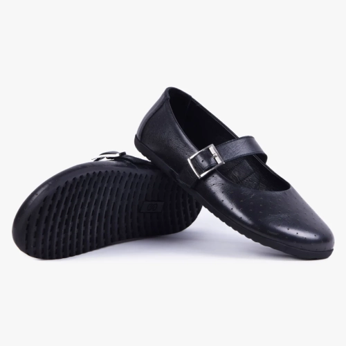 BALERINY DAMSKIE BAREFOOT Z GUMKĄ CZARNE KAMPOL 504 (2).webp