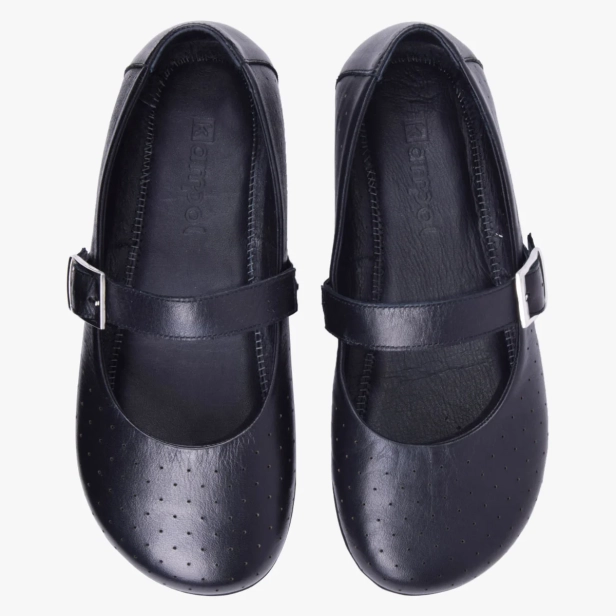 BALERINY DAMSKIE BAREFOOT Z GUMKĄ CZARNE KAMPOL 504 (6).webp