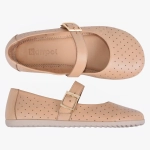 BALERINKI BAREFOOT DAMSKIE SKÓRZANE SZEROKIE BEŻOWE 504