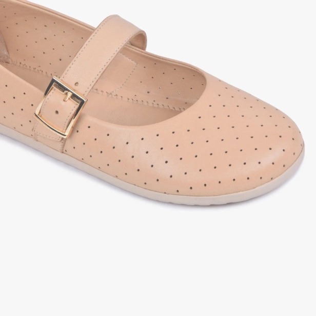 BALERINKI BAREFOOT DAMSKIE SKÓRZANE SZEROKIE BEŻOWE KAMPOL 504 (7).webp