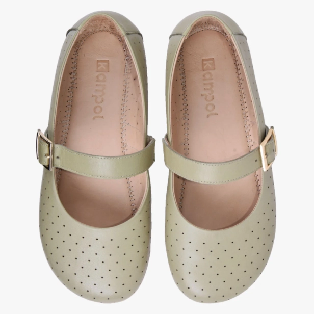 BAREFOOT BALERINY DAMSKIE SKÓRZANE SZEROKIE PISTACJOWE KAMPOL 504 (8).webp