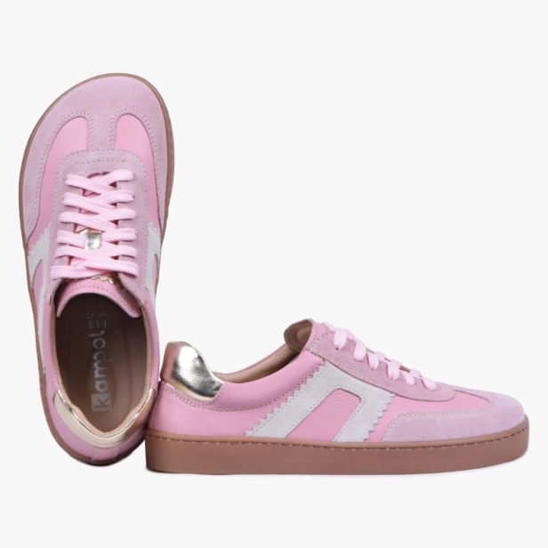 BUTY DAMSKIE SNEAKERSY BAREFOOT SKORZANE SZEROKIE ROZOWE KAMPOL 506_21 (3).webp