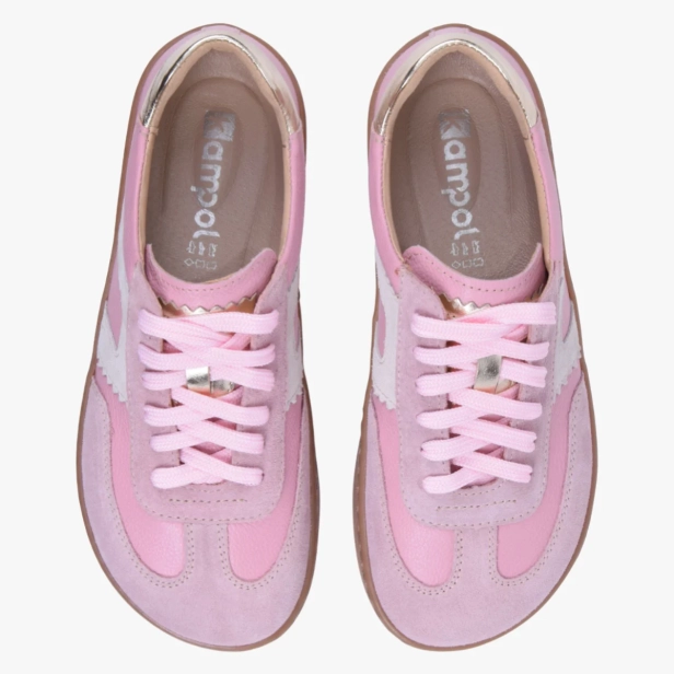 BUTY DAMSKIE SNEAKERSY BAREFOOT SKORZANE SZEROKIE ROZOWE KAMPOL 506_21 (7).webp