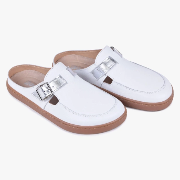 Klapki barefoot skórzane damskie białe medyczne szerokie Kampol 701_B (7).webp