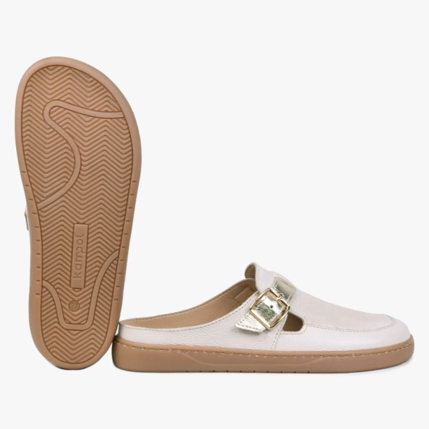 Klapki damskie skórzane barefoot szerokie Kampol beżowe 701_BEZ (4).webp