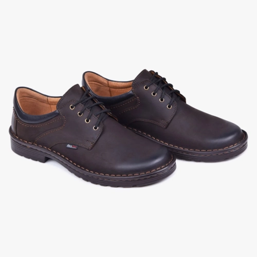 Buty męskie skórzane szerokie wygodne Kampol brązowe 11_4 (5).webp