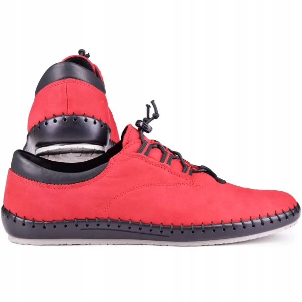 Buty męskie skórzane miękkie na lato czerwone wsuwane Kampol 337_39 (3).webp