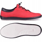 Buty męskie skórzane miękkie wsuwane czerwone 337/39