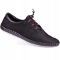 Buty na lato męskie czarne skórzane wsuwane Kampol 337_61 (6).webp