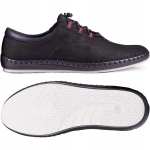 Buty męskie skórzane miękkie wsuwane czarne 337/61