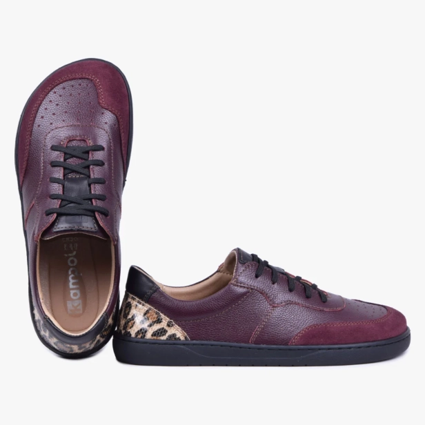 Buty damskie barefoot skórzane bordowe 500_17 (4).webp