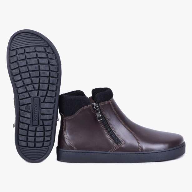 Sztyblety damskie zimowe barefoot skórzane brązowe Kampol 630_BR (1).webp