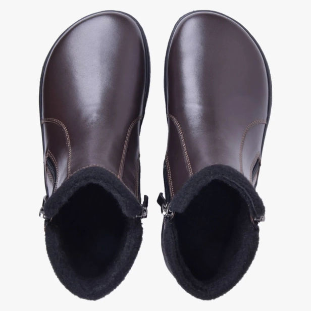 Sztyblety damskie zimowe barefoot skórzane brązowe Kampol 630_BR (9).webp