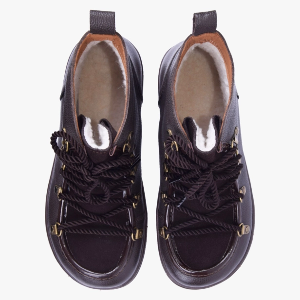 Zimowe buty damskie barefoot like anatomiczne brązowe 605 Kampol