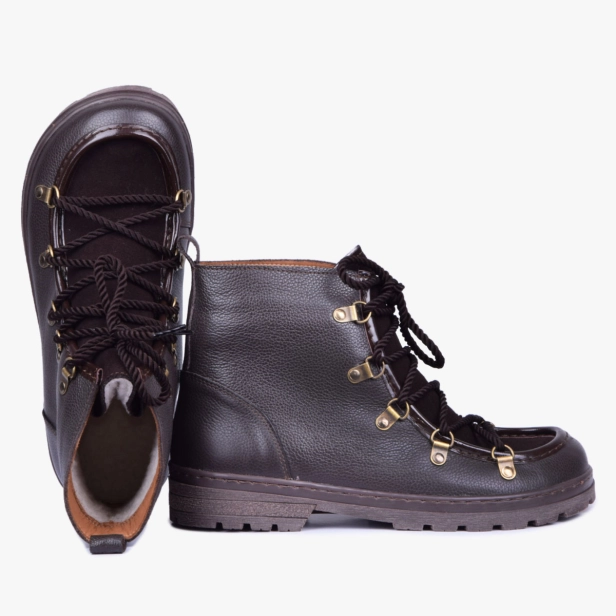Zimowe buty damskie barefoot like anatomiczne brązowe 605 Kampol