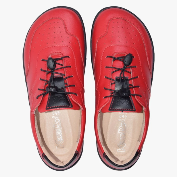 Buty minimalistyczne barefoot damskie skórzane czerwone Kampol (5).webp