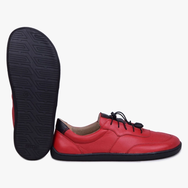 Buty minimalistyczne barefoot damskie skórzane czerwone Kampol (6).webp