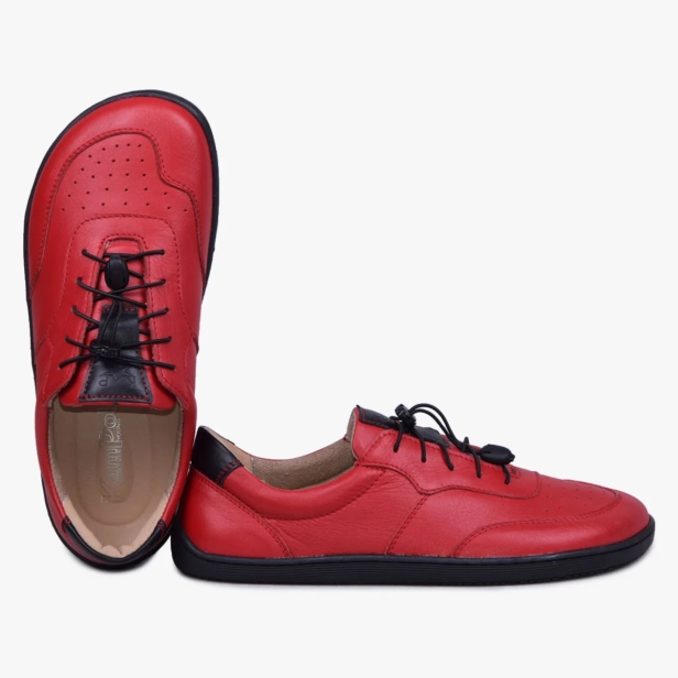Buty minimalistyczne barefoot damskie skórzane czerwone Kampol (7).webp