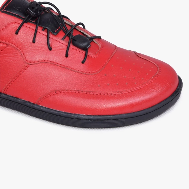 Buty minimalistyczne barefoot damskie skórzane czerwone Kampol (3).webp