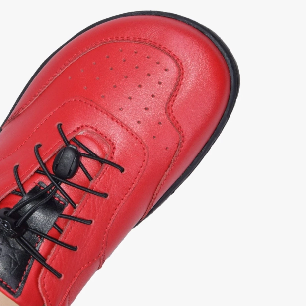 Buty minimalistyczne barefoot damskie skórzane czerwone Kampol (4).webp