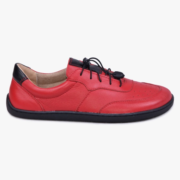 Buty minimalistyczne barefoot damskie skórzane czerwone Kampol (1).webp