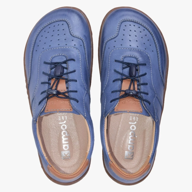 Buty damskie barefoot szerokie skórzane niebieskie Kampolbuty (2).webp