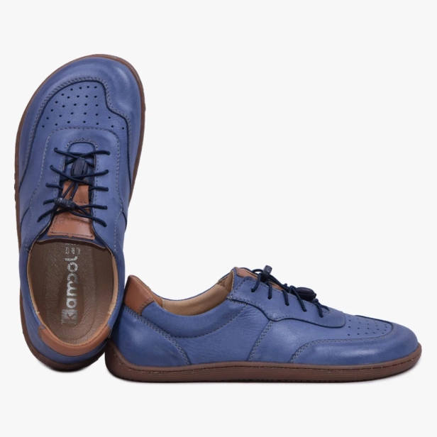 Buty damskie barefoot szerokie skórzane niebieskie Kampolbuty (5).webp